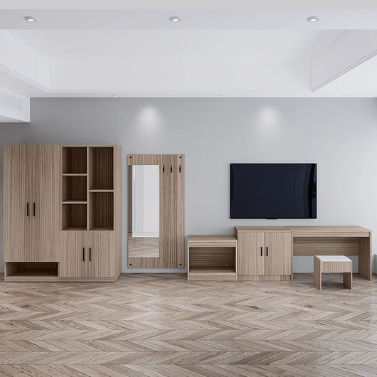 Minimalist Hotel Room Furniture Set with Wardrobe for Standard Guest Rooms Zimasya