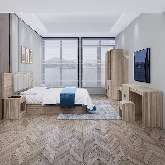 Minimalist Hotel Room Furniture Set with Wardrobe for Standard Guest Rooms Zimasya