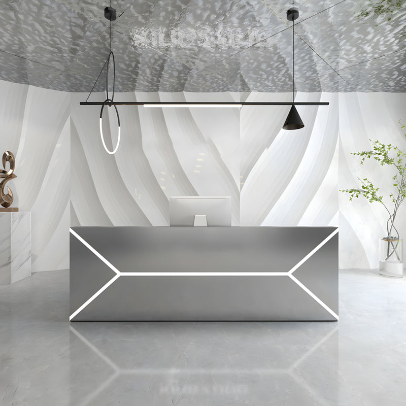 High-end Reception Desk with Stainless Steel for Tech Company