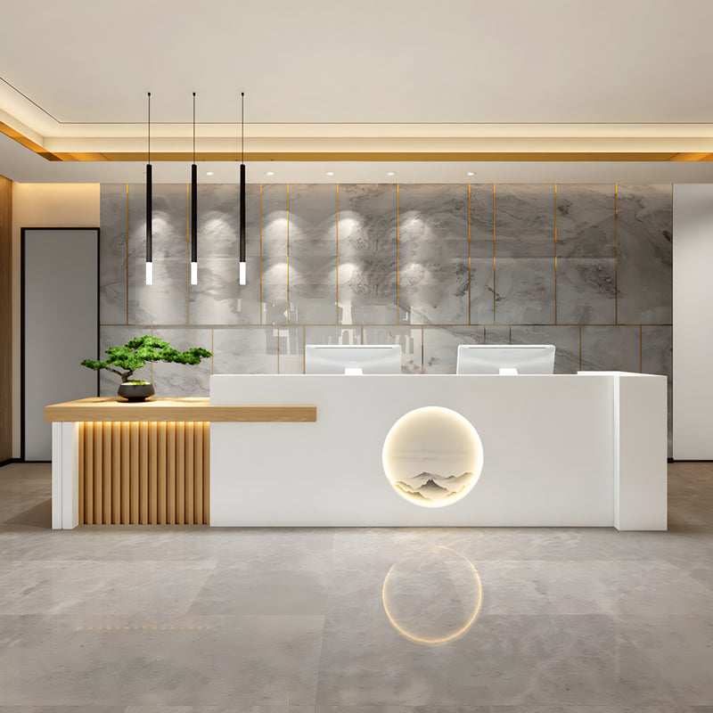Modern reception desk front view