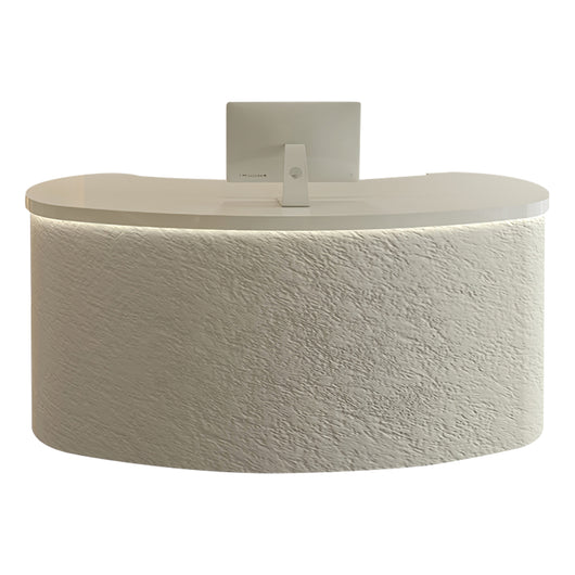 Modern Curved Salon Reception Desk with Moonstone Material Zimasya