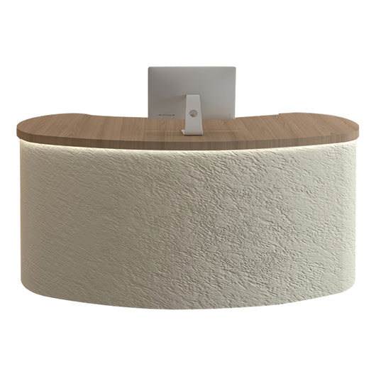 Modern Curved Salon Reception Desk with Moonstone Material Zimasya