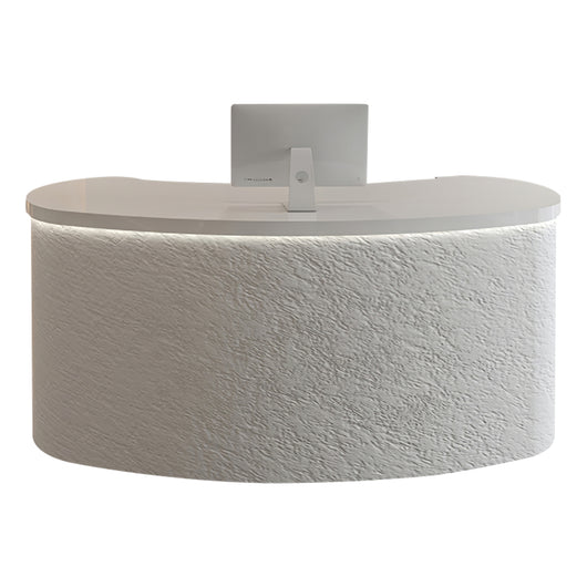Modern Curved Salon Reception Desk with Moonstone Material Zimasya