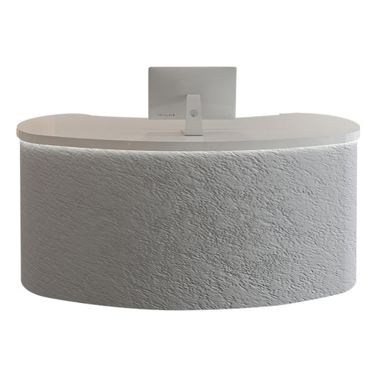 Modern Curved Salon Reception Desk with Moonstone Material Zimasya