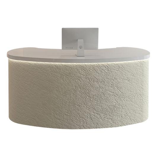 Modern Curved Salon Reception Desk with Moonstone Material Zimasya