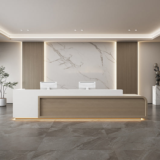 Luxury Office Reception Desk with Storage Cabinet for Lobby Zimasya