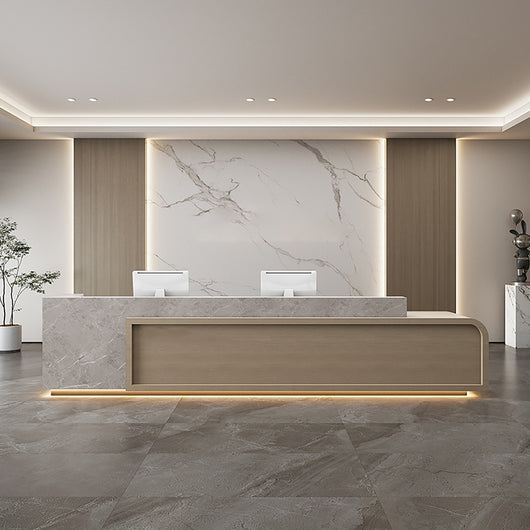 Luxury Office Reception Desk with Storage Cabinet for Lobby Zimasya