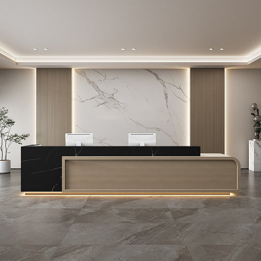 Luxury Office Reception Desk with Storage Cabinet for Lobby Zimasya