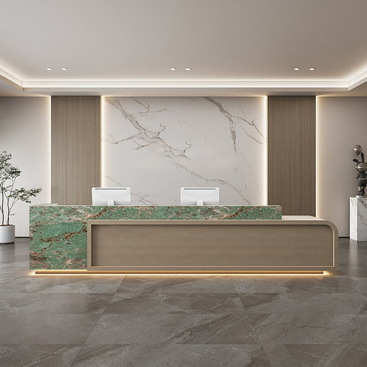 Luxury Office Reception Desk with Storage Cabinet for Lobby Zimasya