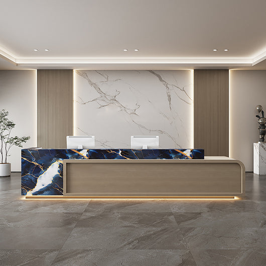 Luxury Office Reception Desk with Storage Cabinet for Lobby Zimasya