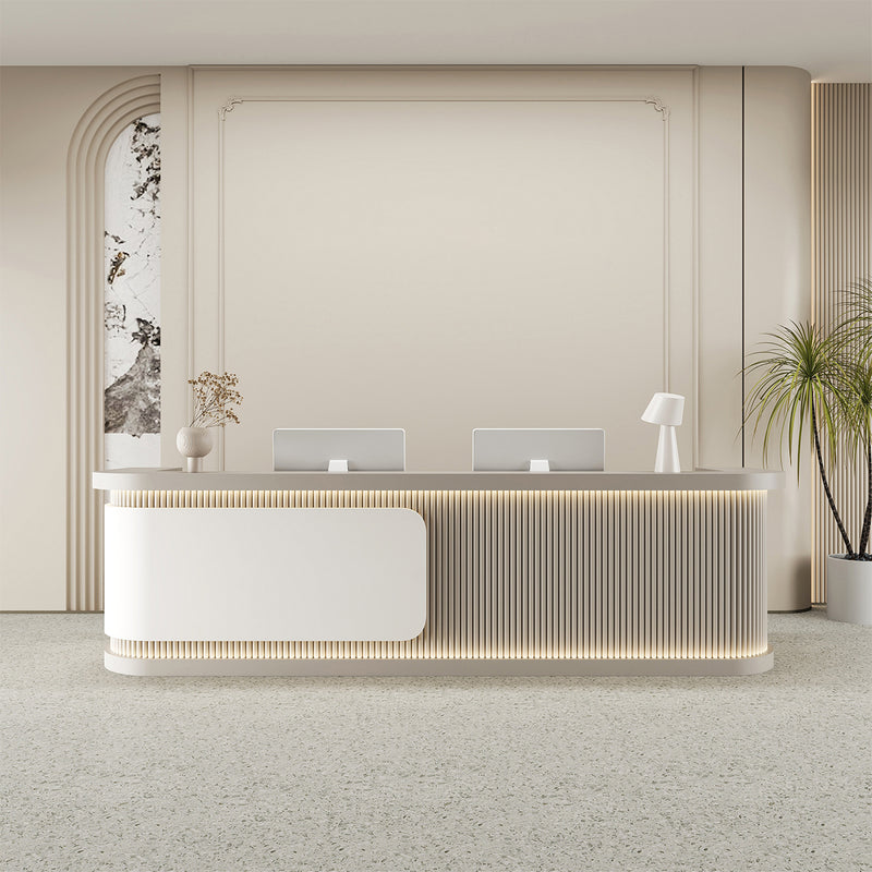 Modern salon reception desk front view