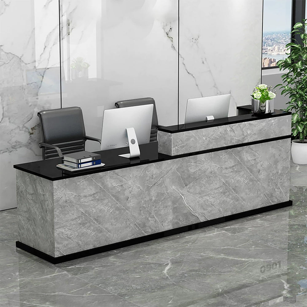 Modern Reception Desk for Office with Keyboard Tray（Sale Event）