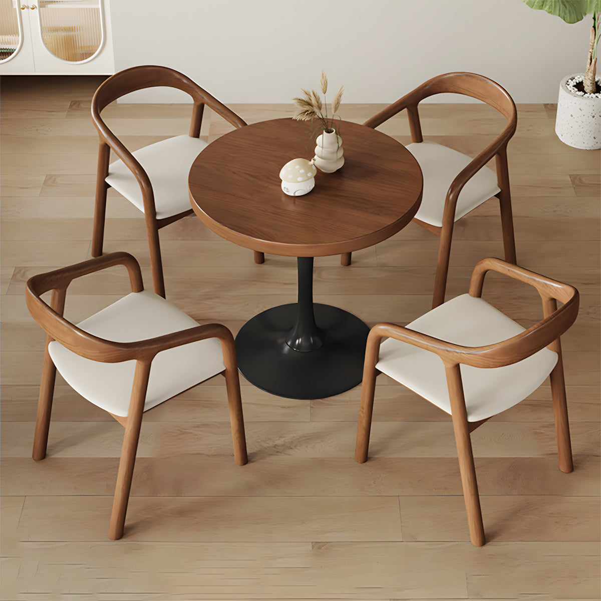 Modern Wooden Round Table and Chair Set for Office Reception