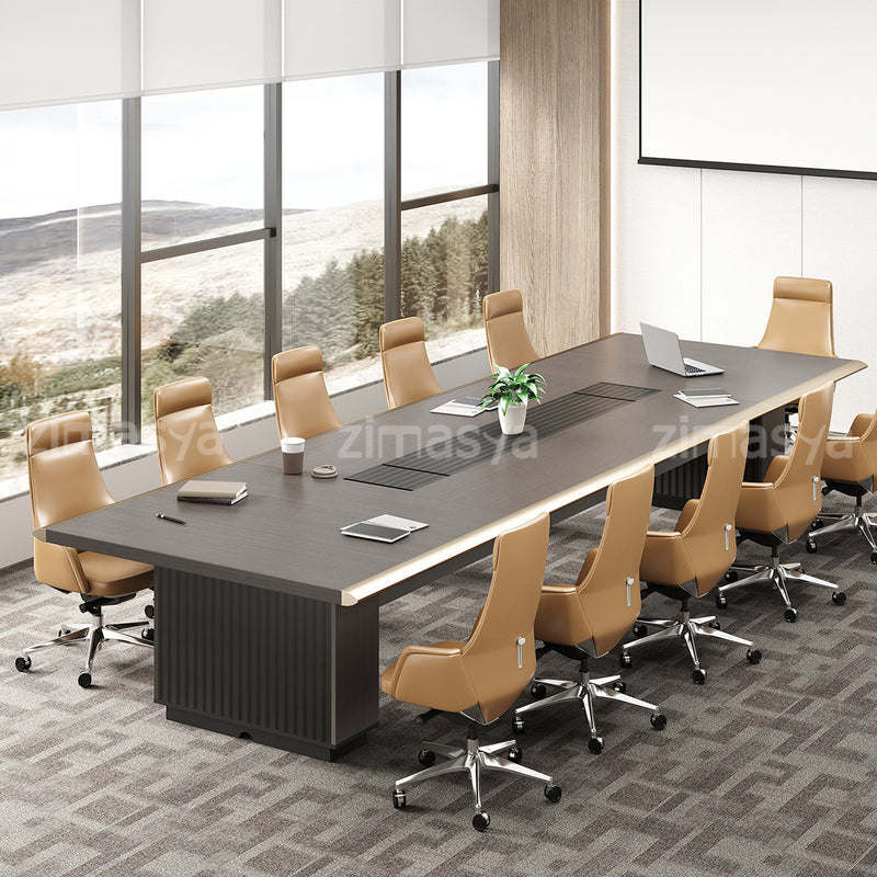 Luxury Business Conference Table with Aluminum Edge for Office