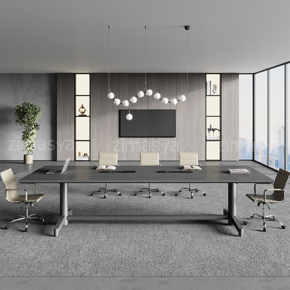 Conference Table with Built-In Power Outlet, Cable Management & Reinforced Legs