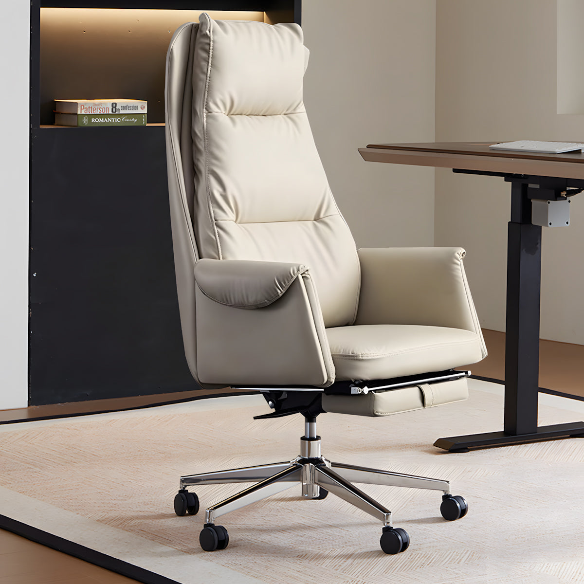 Modern Reclining Office Chair with 170° Backrest for Home & Office Use