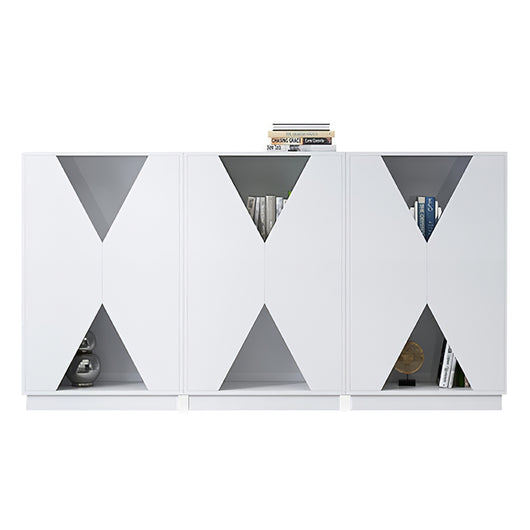 Stylish White L-Shaped Executive Desk with Cable Management Box Zimasya