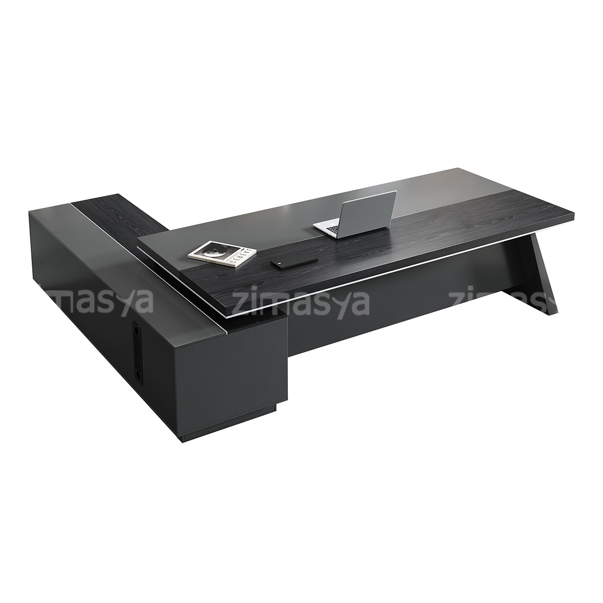 L-Shaped Black Executive Desk– Office Desk for Managers