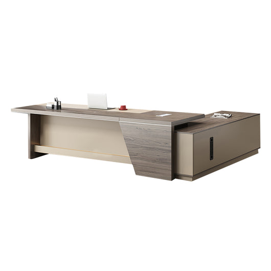 Minimalist Office Executive Desk with Side Storage Cabinet for Managers Zimasya