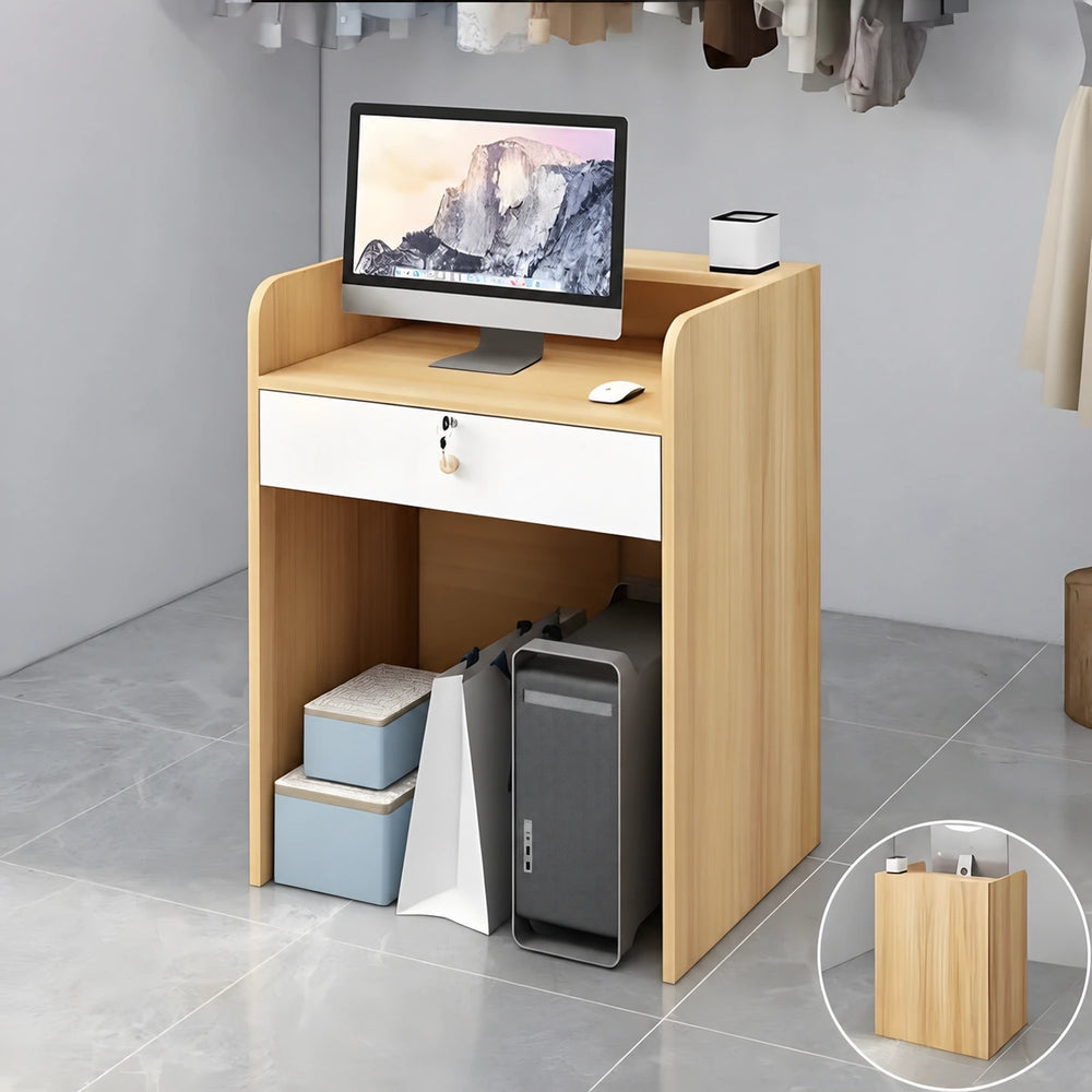 Minimalist Retail Reception Counter with Storage Drawer（Sale Event）