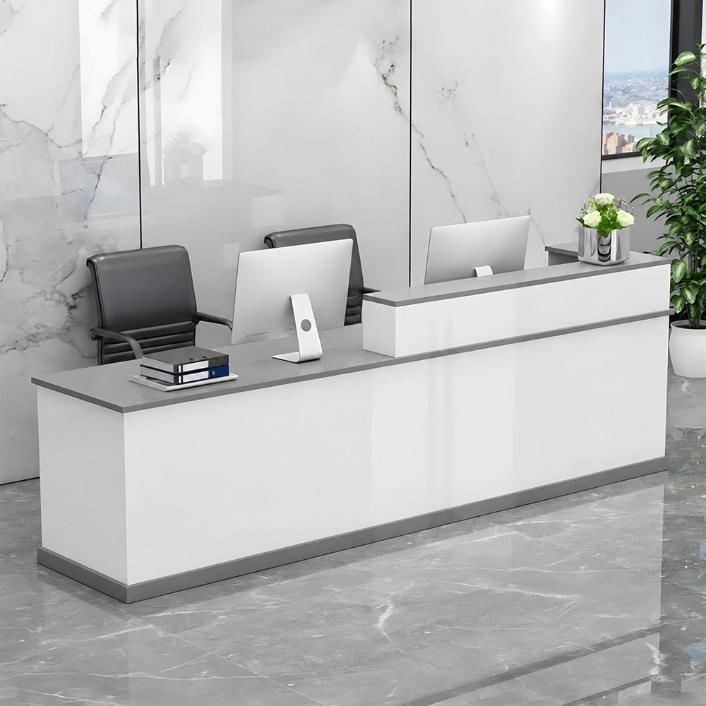 Modern Reception Desk with Drawer & Keyboard Tray for Office Reception Area（Stock Items）