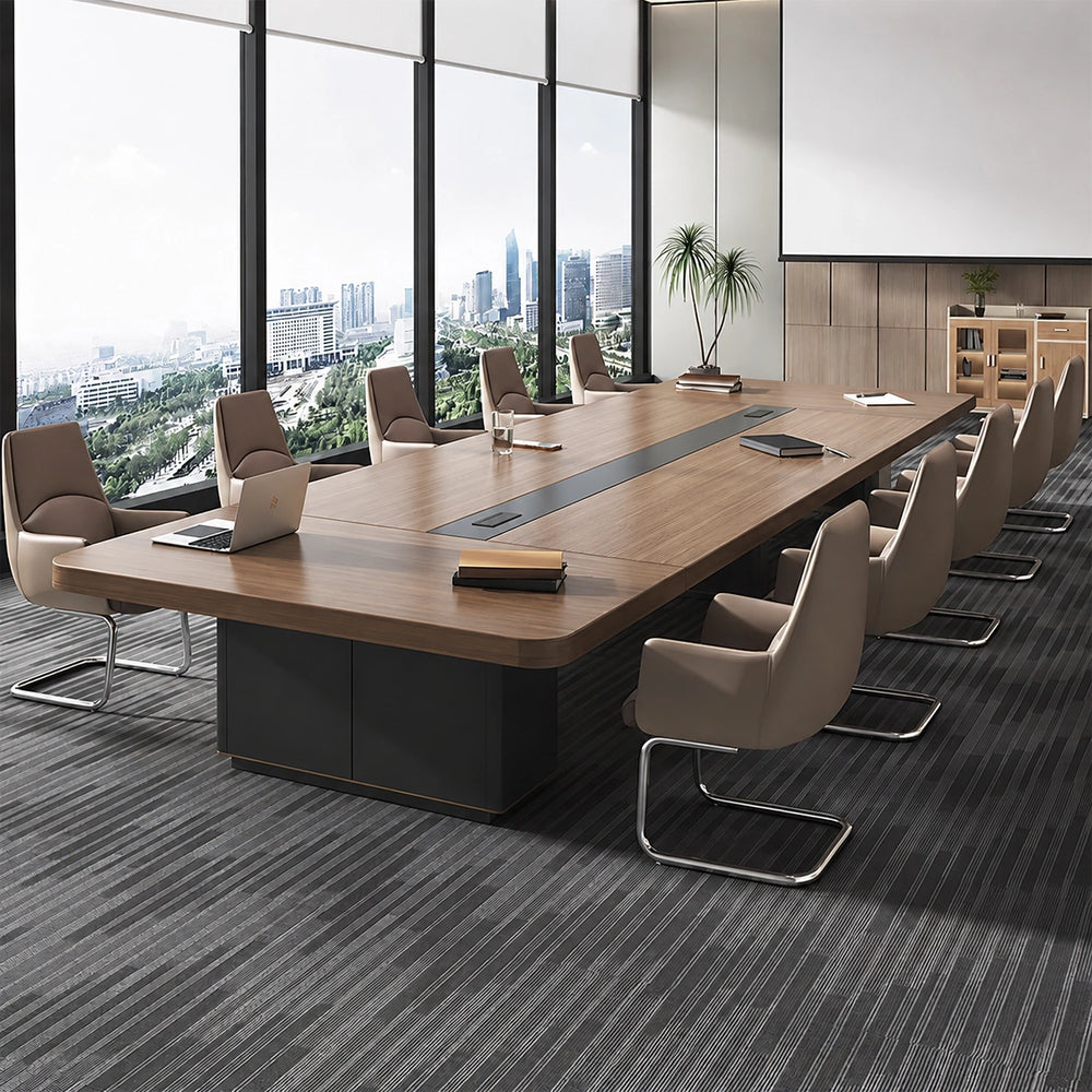 Modern Rectangular Conference Table for Office with Side Storage Cabinet（Stock Items）