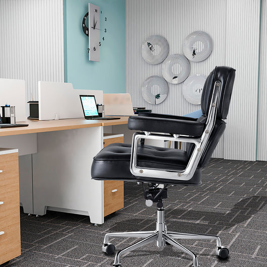Executive Leather Office Chair with Adjustable Height & 360° Swivel Zimasya