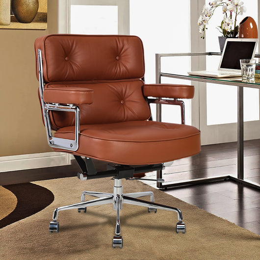 Executive Leather Office Chair with Adjustable Height & 360° Swivel Zimasya
