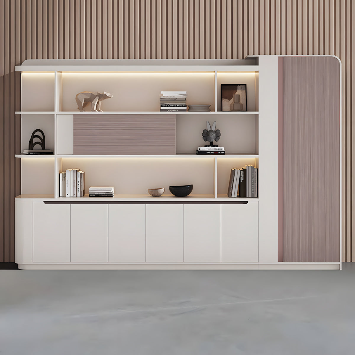 Modern Office Storage File Cabinet with Sliding Door for Workspace