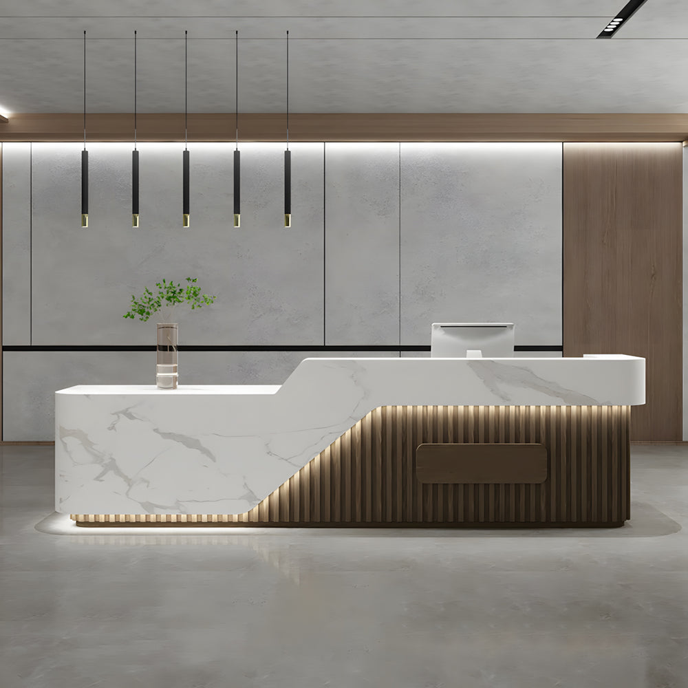 Modern Reception Desk with Under-Counter Storage for Front Office Counter（Sale Event）