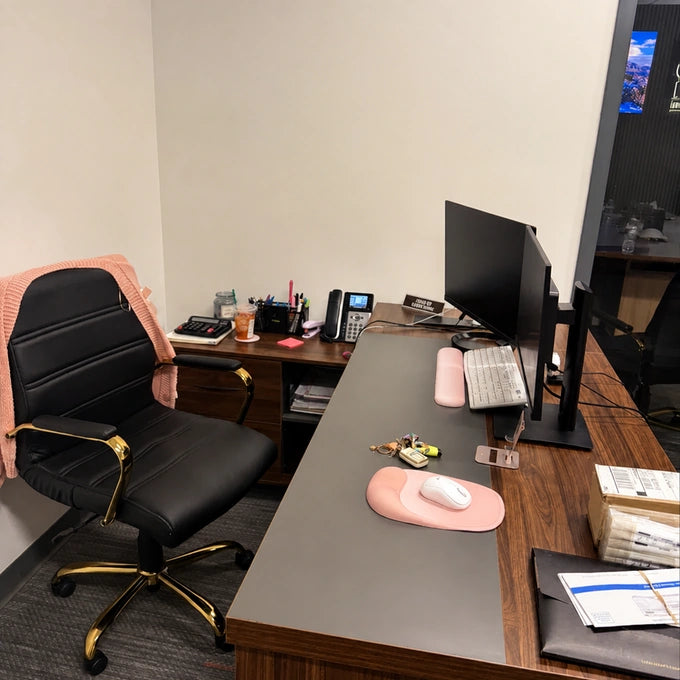 Modern L-Shaped Office Executive Desk with Lockable Drawers