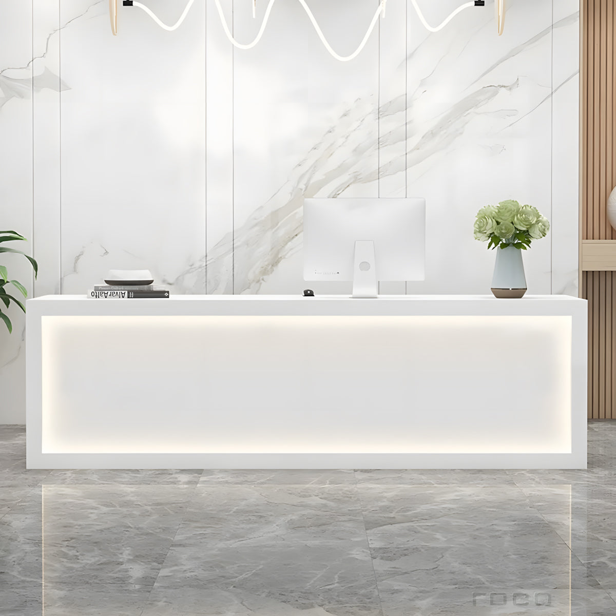 Modern Reception Desk Cashier Counter with Lockable Drawers