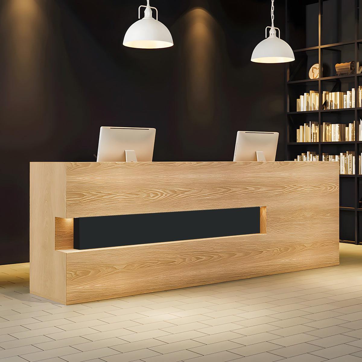 Retro Industrial Style Office Reception Desk