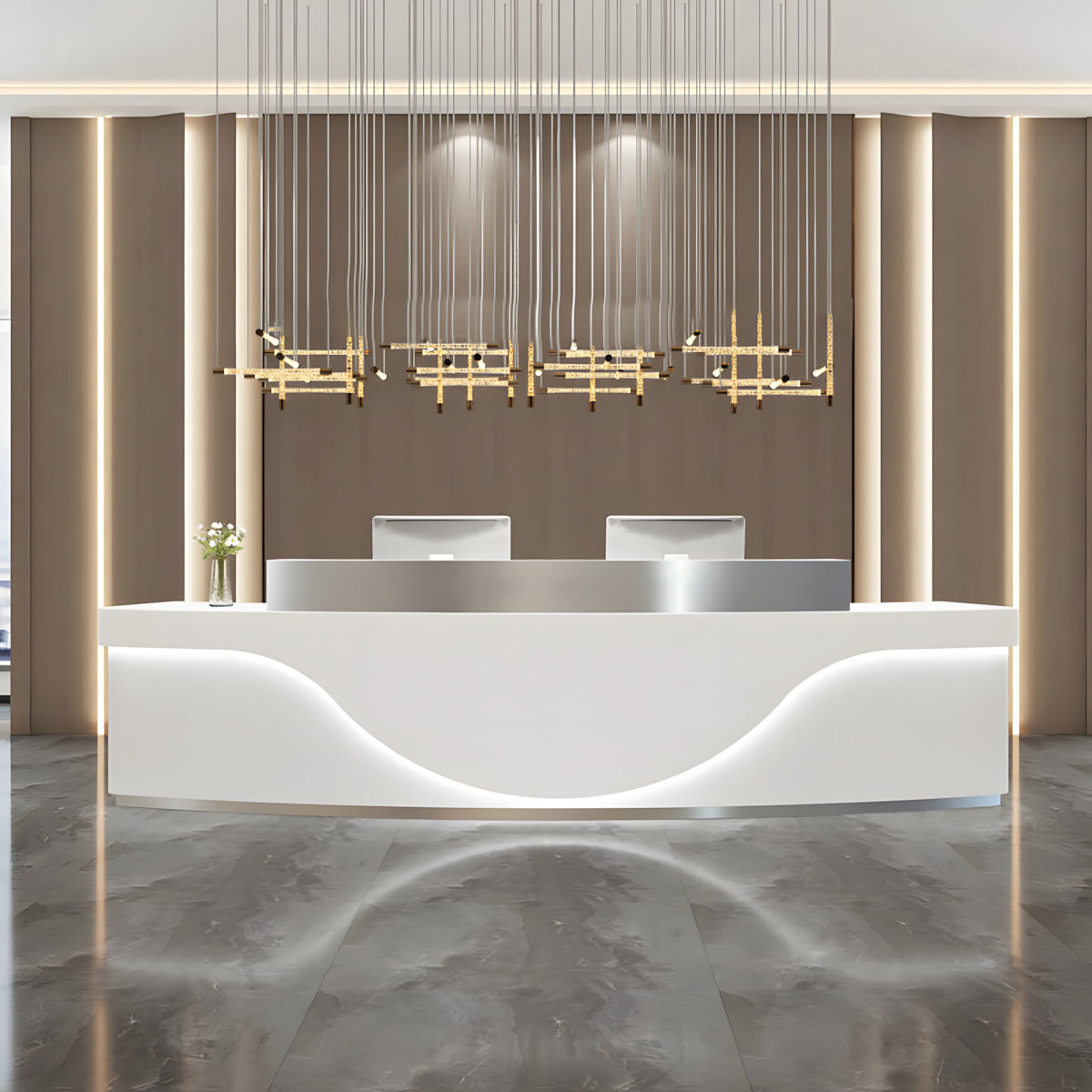 Luxury Semi-Circular Lobby Reception Desk with Counter