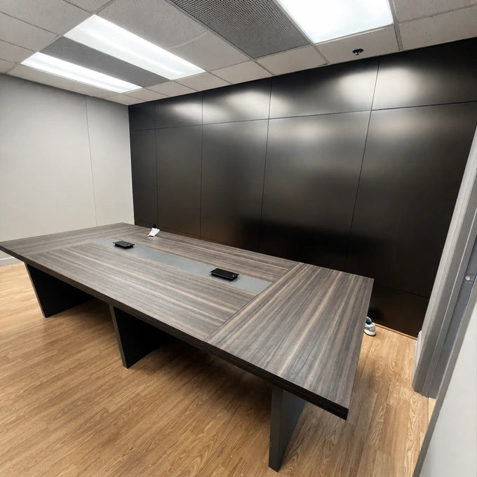 Modern Rectangular Conference Table with Built-in Power Outlet Box（Stock Items）
