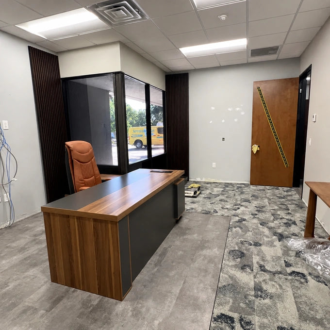 Modern L-Shaped Office Executive Desk with Lockable Drawers