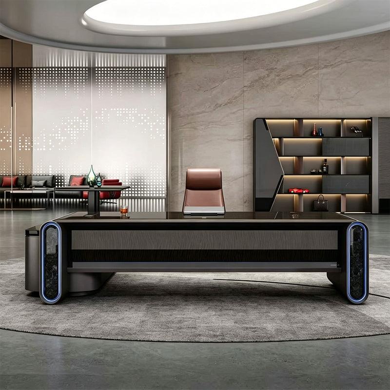 Modern Executive Desk with Side Storage and Lift-Up Side Platform