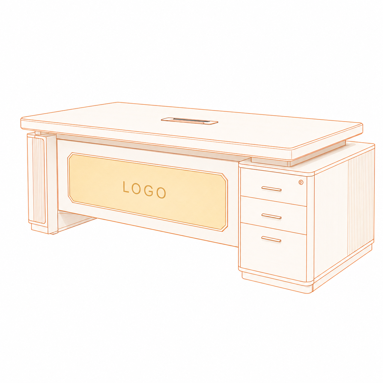 Office Desk logo placement guide
