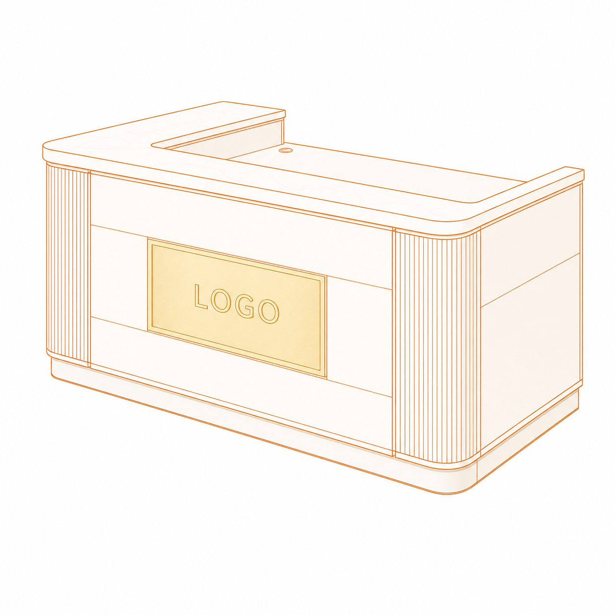 Reception Desk logo placement guide