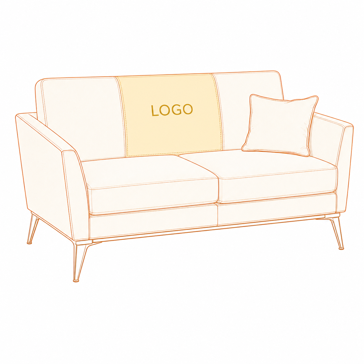 Sofa / Office Chair logo placement guide